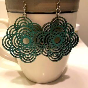 Mandala design wood earrings
